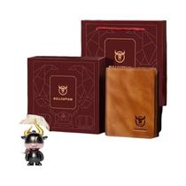 Carteira Masculina De Couro Genuíno Com Bloqueio RFID, Porta-Cartões E Carteira Trifold Com Caixa De