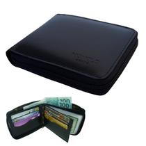 Carteira Masculina de Couro Legítimo Grande Ziper externo Completa executiva porta documentos Monolo Carteira Masculina de Couro Legítimo Grande Ziper externo Completa executiva porta documentos Monolo