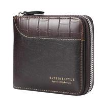 Carteira Masculina De Couro Luxuosa Com Bolso Para Moedas, Porta-cartões RFID, Bolsa De Dinheiro Com