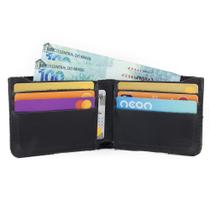 Carteira Masculina De Couro Porta Cartões Cédulas Notas Use Young