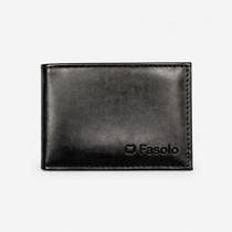 Carteira Masculina em Couro Fasolo Preta Porta Cartões e CNH