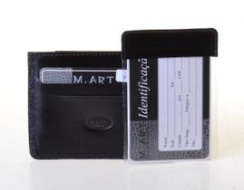 Carteira masculina em couro fina e compacta, com porta documento (CNH), cartões e notas MArt 155 Carteira masculina em couro fina e compacta, com porta documento (CNH), cartões e notas MArt 155