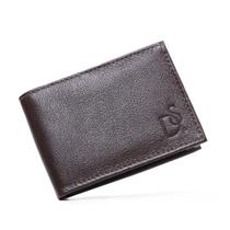 Carteira Masculina em Couro Pequena Slim Cabe Dinheiro Reparticoes Para Cartoes