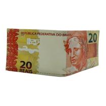 Carteira Masculina Estampada Notas Cédulas Super Slim Porta Documento Dinheiro Dolar Real Executiva