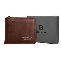 Carteira Masculina Estilo Moderno Prática Para o Seu Dia a Dia Viagens Trabalho Com Porta Moedas Porta Cartões Bolso Interno Com Zíper Acompanha Caixa