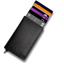 Carteira Masculina Feminina Antifurto Cartao Rfid Essencial Couro Pu Slim Atni Cor Tessera