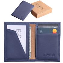 Carteira Masculina Feminina Mini Porta Cartões Slim Couro Legítimo Presente Personalizada Marca BELLVOLPE