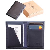 Carteira Masculina Feminina Mini Porta Cartões Slim Couro Legítimo Presente Personalizada Marca BELLVOLPE