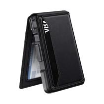 Carteira Masculina Fina De Couro Com Bloqueio RFID, Dobrável, Para Bolso Frontal, Com Clipe Carteira Masculina Fina De Couro Com Bloqueio RFID, Dobrável, Para Bolso Frontal, Com Clipe