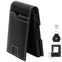 Carteira masculina FUNGORGT Slim com bloqueio RFID com acessório e AirTag