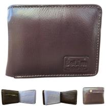 Carteira Masculina Grande Couro Legítimo Macio PREMIUM Completa CABE Rg DIVISÓRIA COM ZÍPER