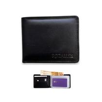 Carteira Masculina Horizontal Couro Legitimo Preto -