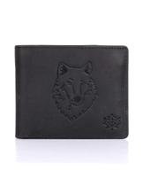 Carteira masculina Karla Hanson de couro com bloqueio de RFID Black Wolf