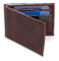 Carteira Masculina Luxo Couro Legítimo Rg-cédulas-cartões