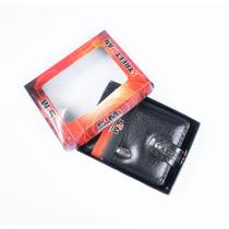 Carteira Masculina Luxuosa Em material sintético Ziper Metal