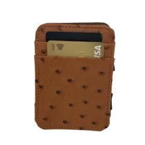 Carteira masculina mágica couro bovino modelo avestruz linda moderna