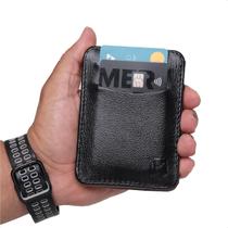 Carteira masculina magica porta cartao em couro legitimo