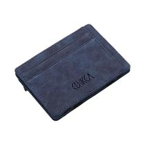 Carteira Masculina Mini De Couro PU, Porta-cartões Fino Com Zíper, Bolso Para Moedas, Estojo Para