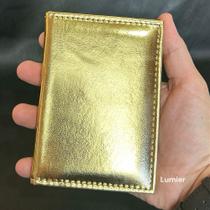 Carteira Masculina OEM material sintético Pu Dourado Ouro Metalizada Carteira Masculina OEM material sintético Pu Dourado Ouro Metalizada