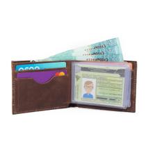 Carteira Masculina Pequena em Couro Fina com Porta Cartão Carteira Masculina Pequena em Couro Fina com Porta Cartão