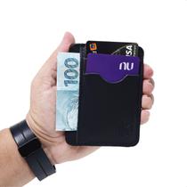 Carteira masculina porta cartao slim em couro legitimo