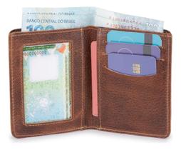 Carteira Masculina Porta Cartão Slim Vertical Couro Legítimo