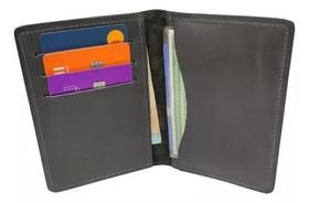 Carteira Masculina Porta Documento Cartão RG Em Couro