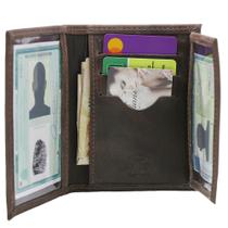 Carteira Masculina Porta Rg Porta Cnh Porta Cartões Em Couro Café