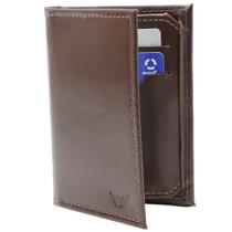 Carteira Masculina Porta Rg Porta Cnh Porta Cartões Em Couro Café Liso