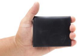 Carteira Masculina preta 100% Couro fóssil Modelo L Sem plástico otimo presente