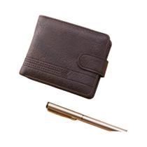Carteira Masculina Slim De Couro Com Zíper, Porta-Moedas E Múltiplos Cartões, Carteira Curta