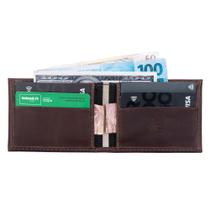 Carteira Masculina Slim de Couro Legitimo Horizontal