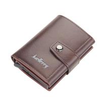 Carteira Masculina Slim De Couro PU Com Bloqueio RFID, Pequena Carteira Mini Com Fecho, Qualidade Carteira Masculina Slim De Couro PU Com Bloqueio RFID, Pequena Carteira Mini Com Fecho, Qualidade