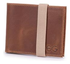 Carteira Masculina Slim Pequena Elástico Luxo Couro Legítimo