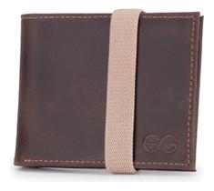 Carteira Masculina Slim Pequena Elástico Luxo Couro Legítimo