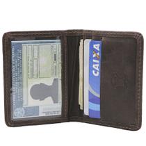 Carteira Masculina Slim Pequena em Couro Legítimo Porta Cartão Porta CNH