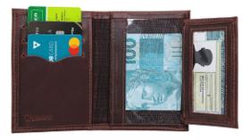 Carteira Masculina Slim Porta Cartao Em Couro Legitimo 007