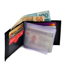 Carteira Masculina Slim Preta em material ecológico Leve, Elegante