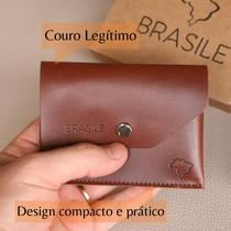 Carteira Masculina Smart Slim Couro Legítimo Marca BRASILE Presente Atacado Revenda Fornecedor Loja de Fabrica