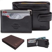 Carteira Masculina Tradicional de Couro Legítimo E Porta Cartão Carteira Masculina Tradicional de Couro Legítimo E Porta Cartão