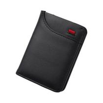 Carteira Masculina Ultrafina Mini Macia De Couro PU Para Cartão De Crédito Curto Vertical Suporte De