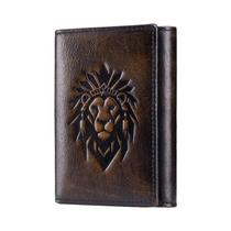 Carteira Masculina Vintage De Couro Genuíno Fina Trifold Com Bloqueio RFID, Janela Para Carteira Masculina Vintage De Couro Genuíno Fina Trifold Com Bloqueio RFID, Janela Para
