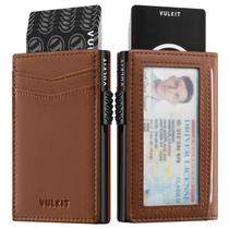 Carteira masculina VULKIT de couro magnético com bloqueio de RFID Carteira masculina VULKIT de couro magnético com bloqueio de RFID