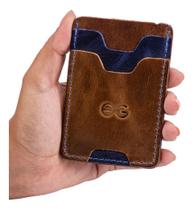 Carteira Mini Couro Legítimo Cnh/cédulas/cartões Minimalista casual