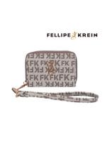 Carteira Mini Feminina Monograma Fellipe Krein FK465 MARROM