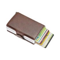 Carteira Minimalista De Metal Com Bloqueio RFID Em Fibra De Carbono Para Homens, Estojo Para Cartões