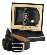 Carteira Mitty Couro Masculina - M0 + Cinto Carteira Mitty Couro Masculina - M0 + Cinto