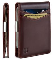 Carteira Money Clip SERMAN BRANDS de chocolate derretido RFID masculina Carteira Money Clip SERMAN BRANDS de chocolate derretido RFID masculina