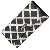 Carteira Nautica Money Manager feminina com bloqueio de RFID preta/osso