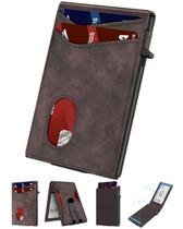 Carteira Oaridey Slim para homens com estojo dobrável RFID marrom Carteira Oaridey Slim para homens com estojo dobrável RFID marrom